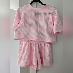 Noli Yoga Pink Textured Two-Piece Set